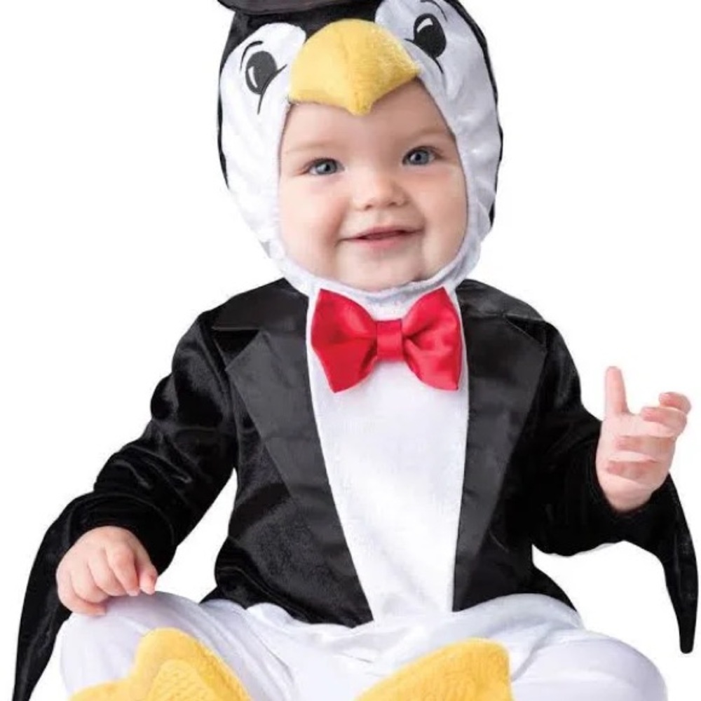 Black and White Penguin Halloween Costume with Tuxedo Design